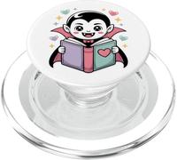 Cute Reading Vampire Book Lover Teacher Librarian Bookworm PopSockets PopGrip for MagSafe