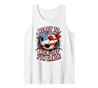 Cute Ready KICK Off 7TH Grade Soccer First Day Teacher 250 Tank Top