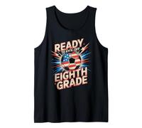 Cute Ready KICK Off Eighth Grade Soccer Teacher Game On Kids Tank Top