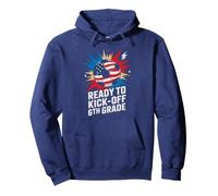 Cute READY TO KICK-OFF 6TH GRADE Crush Soccer US Flag Pullover Hoodie