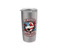 Cute Ready to KICK Off 7TH Grade Soccer First Day 250 Years Stainless Steel Insulated Tumbler