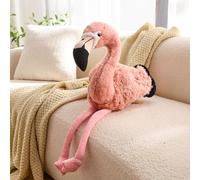 Cute Realistic Plush Flamingos, Cute Soft Stuffed Lifelike Bird Soft Cuddle Flamingos Gift, Emotional Support Bird Plush Toy Gifts for Stress & Anxiety Support for Baby, Adult, Room Decor (Pink, 22cm)