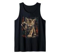 Cute Rebel Cat Rock'n Roll Punk Kitten Grunge Goth Alt Tank Top