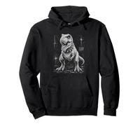 Cute Rebel Dinosaur Rock'n Roll Punk Dino Grunge Goth Alt Pullover Hoodie