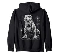 Cute Rebel Dinosaur Rock'n Roll Punk Dino Grunge Goth Alt Zip Hoodie