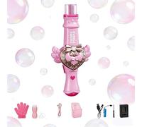 Cute Rechargeable Smoke Bubbles,Elastic Bubble Fog Wand,Kids Magic Bubbles Toy with Fog Effect, Automatic Soap Blower Outdoor Birthday Christmas Party Gift Games for Boys & Girls