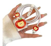 Cute Red Apple Fruit Pattern Design Cable Protector for iPhone Charger Cover