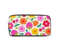 Cute Red Cherries Cute Pencil Case for Girls with Zip Up Pencil Cases for Girls Pen Case Back to School Stationery Secondary High School College Sixth Form Stationery Gifts Women Men
