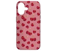 Cute Red Cherries, Pastel Rose Pink Pattern Case for iPhone 17