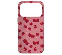 Cute Red Cherries, Pastel Rose Pink Pattern Case for iPhone 17 Pro