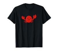 Cute Red Crab Cartoon Smiling Ocean Animal T-Shirt