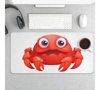 Cute Red Crab Gaming Mouse Pad 12x24 Inch Desk Pad Protector Waterproof Non-Slip Rubber Base Keyboard Mat Extra Large Desktop Mat for Office Home Computer Laptop Table Accessory