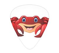 Cute Red Crab Guitar Paddle Set Of 12, Suitable For Guitar, Yukri, 3 Thicknesses