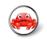 Cute Red Crab Round Lapel Pins for Men Women Metal Button Pin Fashion Personalized Brooch Pins for Men Suits Cute Brooch Badge for Backpack Clothing Hat Bag Decoration