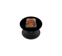 Cute Red Dragon Eating Ramen Japanese Art Mount Fuji Waves PopSockets Adhesive PopGrip