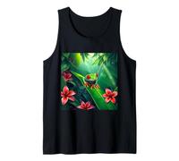 Cute Red-Eyed Tree Frog in the Jungle - Nature Illustration Tank Top