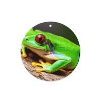 Cute Red Eyes Tree Frogs Hanging Air Freshener Set, Round Lavender Fragrance Cards For Auto Interior, 10/24 Cards Pack