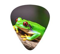 cute Red Eyes Tree Frogs Print 12 Pcs Guitar Picks Fit Lovers 3 Different Thickness 0.46 0.71 0.96mm
