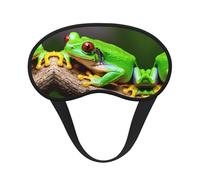 Cute Red Eyes Tree Frogs Print Blackout Sleep Mask - Side Sleeper Eye Cover, Soft Comfort, Perfect for Travel, Meditation