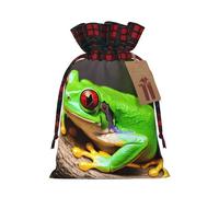 Cute Red Eyes Tree Frogs Print Drawstring Gift Reusable Bags Pouches Holiday Packaging Birthday Wedding Parties
