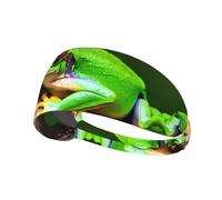 cute Red Eyes Tree Frogs Print Elastic Exercise Headband â€“ Breathable Sports Head Wrap for Yoga, Running, Cycling, Gym Workouts