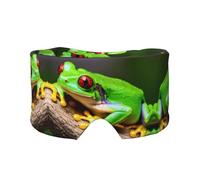 Cute Red Eyes Tree Frogs Print Sleep Eye and Ear Muffs Mask - Adjustable Yoga Travel Headband, Keep Warm Shading Comfortable Aid