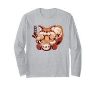 Cute Red Fox Eating Ramen - Adorable Foodie Design Long Sleeve T-Shirt