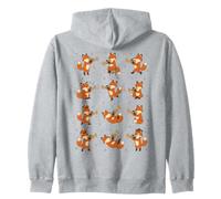 Cute Red Fox Playing Brass Trumpet and Bugle Pattern Zip Hoodie