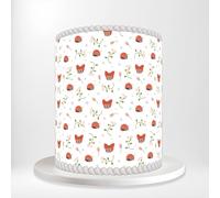 Cute Red Ladybirds Ladybugs Flowers Blossom Wrap Around Print A4 Edible Paper Icing Sheet Cake Topper Side Ribbon Border Decor for Personalised Themed Decorations