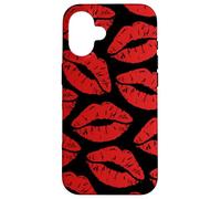 Cute Red Lipstick Kisses Kiss Lips pattern Case for iPhone 16