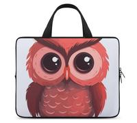 Cute Red Owl Laptop Sleeve Ultra-Thin, Lightweight & Waterproof 10inch Laptop Bags, Durable Neoprene Material, Portable Protective Computer Bag with Hand Strap