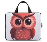 Cute Red Owl Laptop Sleeve Ultra-Thin, Lightweight & Waterproof 12inch Laptop Bags, Durable Neoprene Material, Portable Protective Computer Bag with Hand Strap
