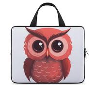 Cute Red Owl Laptop Sleeve Ultra-Thin, Lightweight & Waterproof 13inch Laptop Bags, Durable Neoprene Material, Portable Protective Computer Bag with Hand Strap