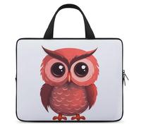 Cute Red Owl Laptop Sleeve Ultra-Thin, Lightweight & Waterproof 17inch Laptop Bags, Durable Neoprene Material, Portable Protective Computer Bag with Hand Strap