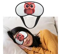 Cute red owl Sleep Mask for Side Sleeper Blackout Eye Masks for Women Men Blindfold Mask Side Sleeper Eye Cover for Sleeping Nap Blackout Eye Shade Cover for Travel