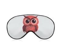 Cute Red Owl Sleep Mask with Adjustable Strap, Comfortable & Soft Eye Mask for Sleeping Light Blocking, Lightweight & Breathable Eye Cover for Men Women