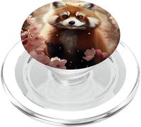 Cute Red Panda and Japanese Sakura Cherry Blossom PopSockets PopGrip for MagSafe
