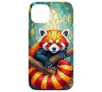 Cute Red Panda Animal Graphic Stained Glass Art Case Case for iPhone 13
