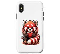 Cute Red Panda Animal Love Lovers Heart Sweetheart Case for iPhone X/XS