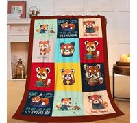 Cute Red Panda Blanket Toddler Panda Fleece Throw Blanket Fuzzy Plush Super Soft Cozy Warm Nursery Red Panda Decor Bedding Stuffed Animal Blanket Gifts for Boys Girls Kids Adult Men Women 40"X50"