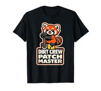 Cute Red Panda Dirt Crew Patch Master Gardening T-Shirt