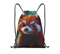 Cute Red Panda Drawstring Backpack Waterproof Gym Sack Backpack Foldable Sport Gym String Bag For Beach Outside Trainer 39X46Cm
