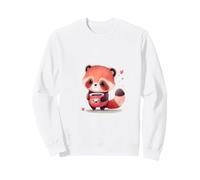 Cute Red Panda Drinking Coffee Kawaii Animal Lover Sweatshirt