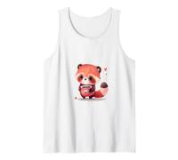 Cute Red Panda Drinking Coffee Kawaii Animal Lover Tank Top
