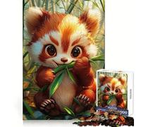 Cute Red Panda Eating Bamboo 1000 Piece Jigsaws for Teenagers Puzzle Cognitive Boost Perfect Connection Fun Play (38x26cm)