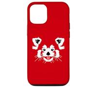 Cute Red Panda Face on a Red Case for iPhone 12/12 Pro