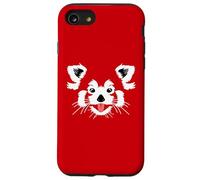 Cute Red Panda Face on a Red Case for iPhone SE (2020) / 7/8