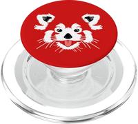 Cute Red Panda Face on a Red PopSockets PopGrip for MagSafe