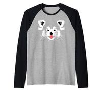 Cute Red Panda Face on a Red Raglan Baseball Tee