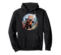 Cute Red Panda Hiking Explorer with Backpack Pullover Hoodie
